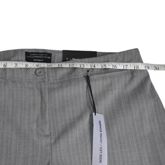NWT Penningtons Pants Slightly Curvy Fit Gray Straight Leg Size 16 - Picture 9 of 11